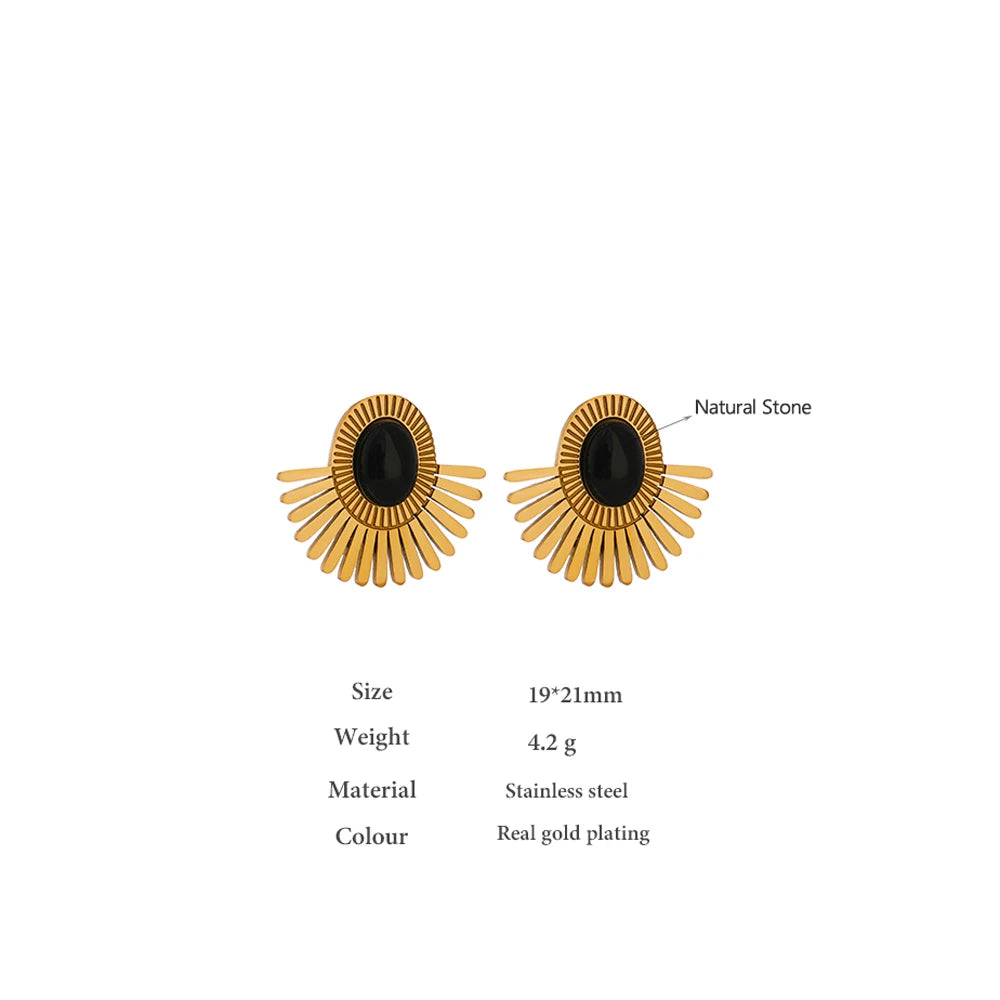 Discover elegance with our Egyptian Glow Natural Stone Earrings. Crafted from hypoallergenic, eco-friendly stainless steel with a resilient 18k gold plated finish, each natural stone is selected for its unique beauty, capturing the essence of Egyptian luminosity. Perfect for adding exotic charm to any look.