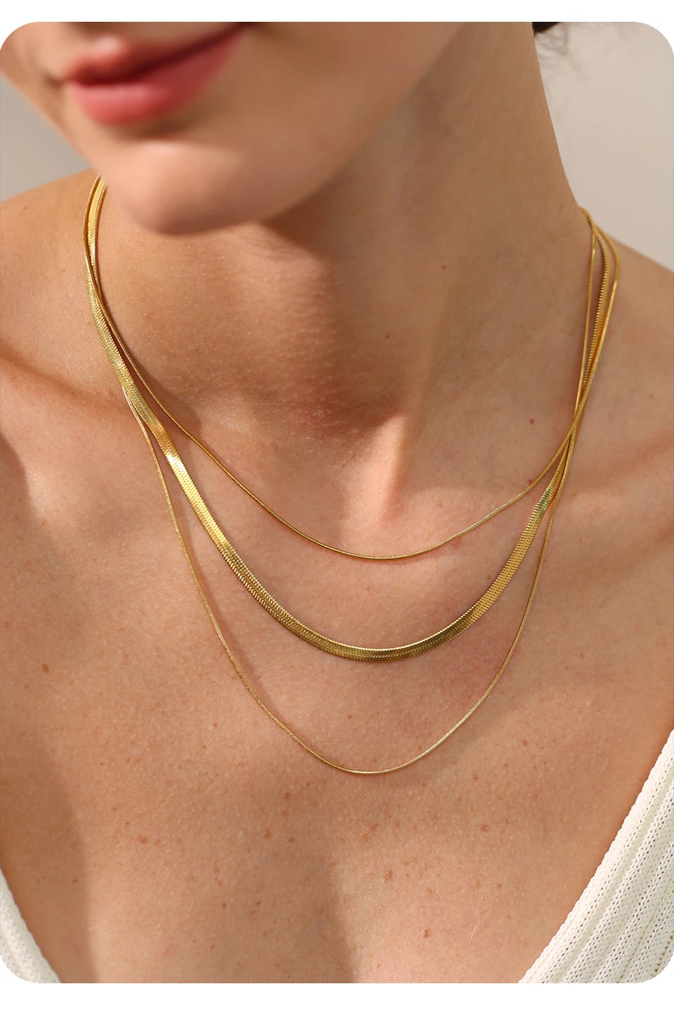 Triple Layered Snake Chain Necklace