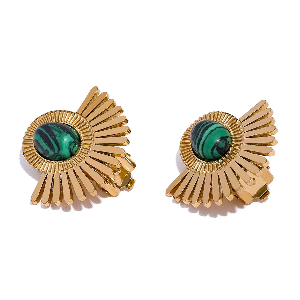 Discover elegance with our Egyptian Glow Natural Stone Earrings. Crafted from hypoallergenic, eco-friendly stainless steel with a resilient 18k gold plated finish, each natural stone is selected for its unique beauty, capturing the essence of Egyptian luminosity. Perfect for adding exotic charm to any look.