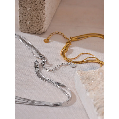 Triple Layered Snake Chain Necklace