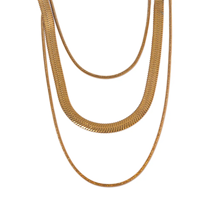 Triple Layered Snake Chain Necklace