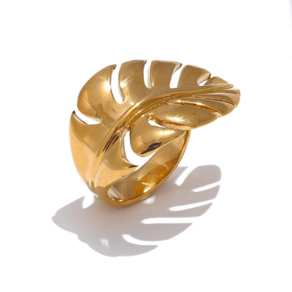 Elegant Leaf Open Ring