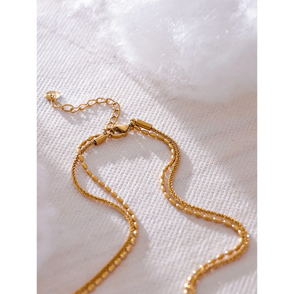 Double Layered Bean Chain Necklace