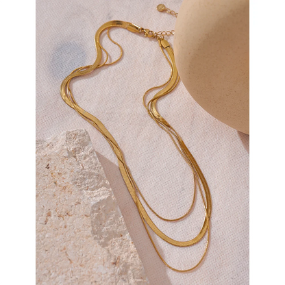 Triple Layered Snake Chain Necklace