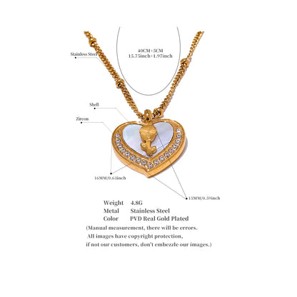 Exquisite Heart Flower Pendant Necklace