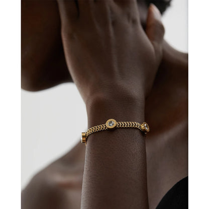 Roman Numeral Cuban Link Bracelet