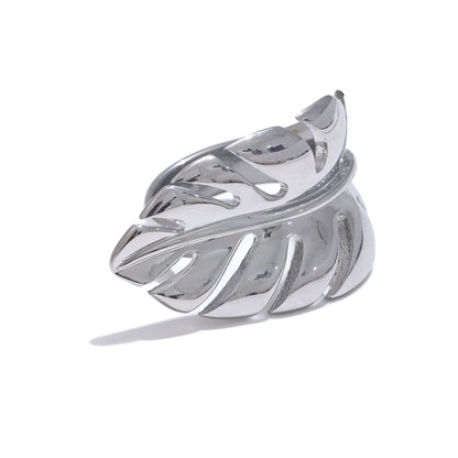 Elegant Leaf Open Ring