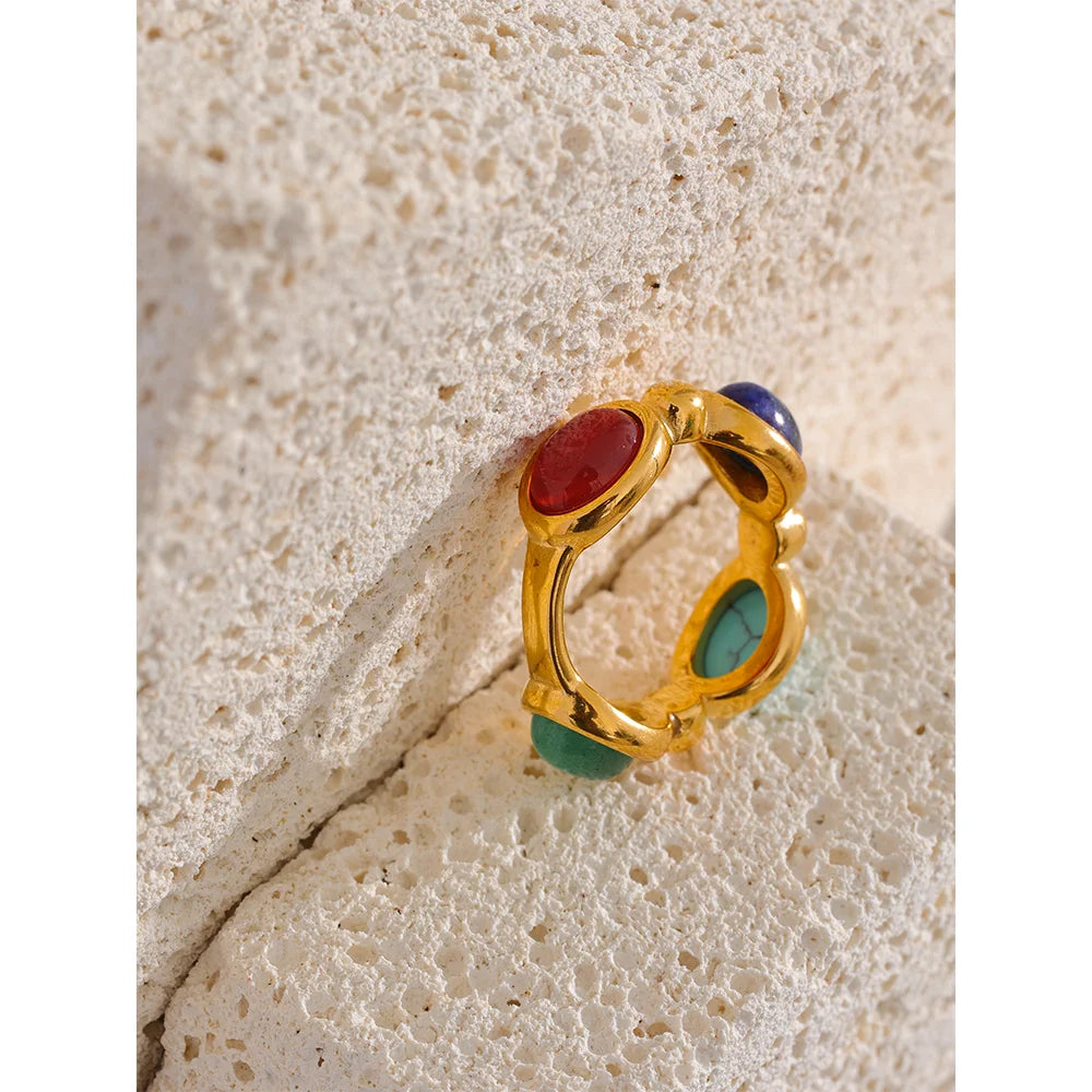 Another close-up shot, showcasing the hypoallergenic and sustainable materials used in crafting the ring, reflecting its durable and conscious design.